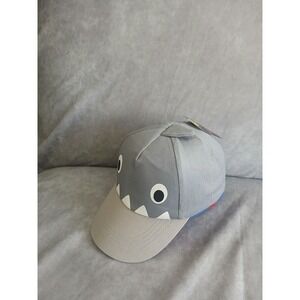 Old East Main Co Toddler Shark Baseball Cap Gray Cotton Adjust. Hat 3D Fin NEW